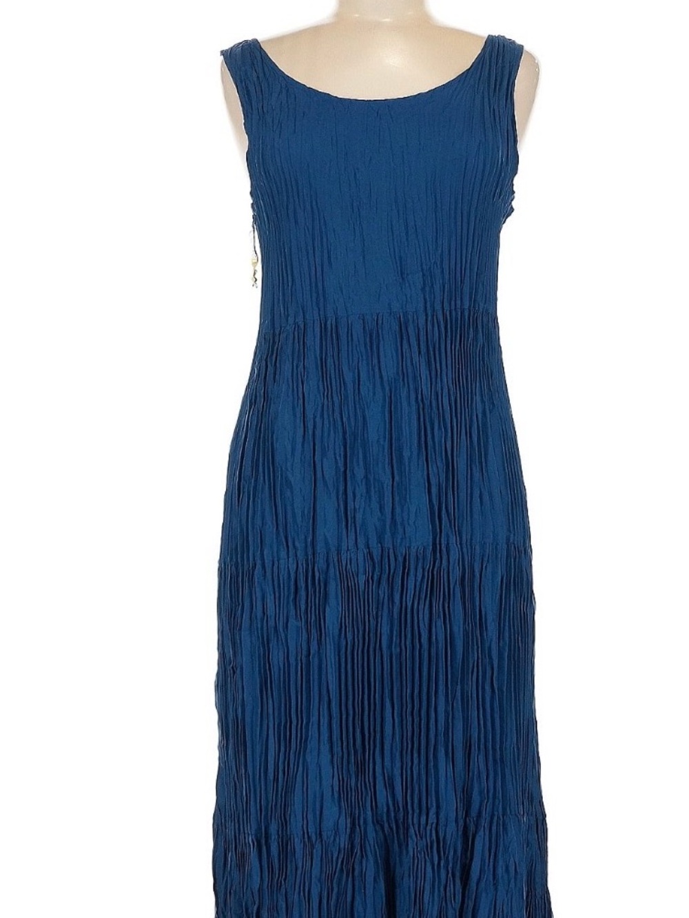 Eileen Fisher Crinkle Maxi Dress in Deep Blue